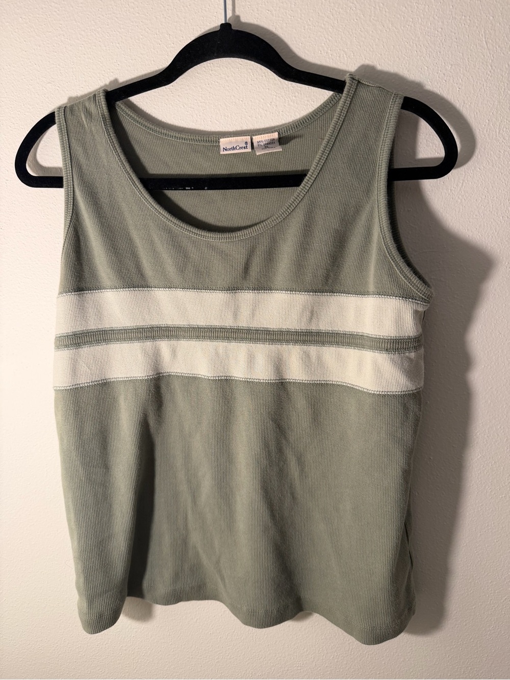 Northcrest Sage Green Tank with White Chest Stripe